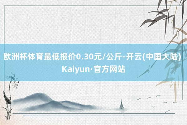 欧洲杯体育最低报价0.30元/公斤-开云(中国大陆) Kaiyun·官方网站