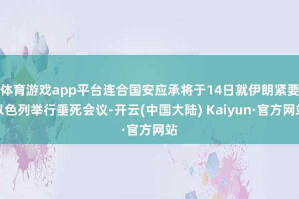 体育游戏app平台连合国安应承将于14日就伊朗紧要以色列举行垂死会议-开云(中国大陆) Kaiyun·官方网站