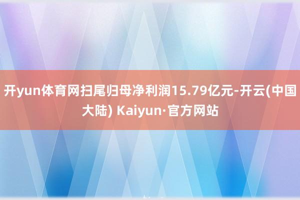 开yun体育网扫尾归母净利润15.79亿元-开云(中国大陆) Kaiyun·官方网站