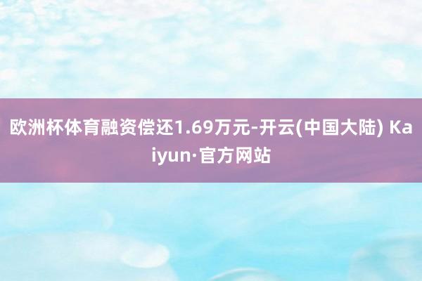 欧洲杯体育融资偿还1.69万元-开云(中国大陆) Kaiyun·官方网站