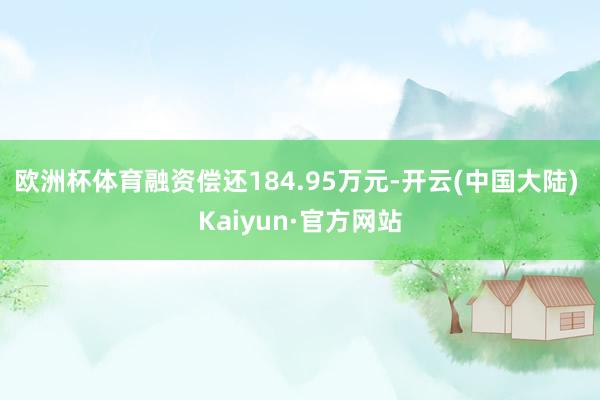 欧洲杯体育融资偿还184.95万元-开云(中国大陆) Kaiyun·官方网站