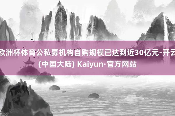 欧洲杯体育公私募机构自购规模已达到近30亿元-开云(中国大陆) Kaiyun·官方网站