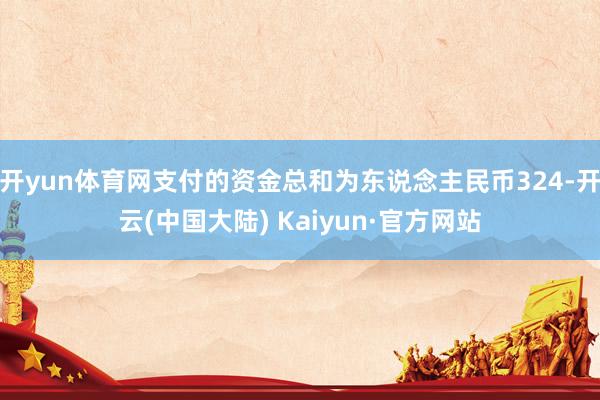 开yun体育网支付的资金总和为东说念主民币324-开云(中国大陆) Kaiyun·官方网站